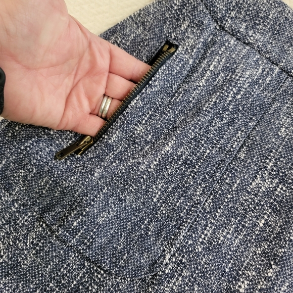 Ann Taylor Blue Tweed Skirt Size 2 Zipper Back Pencil Straight Career Office - Picture 8 of 13